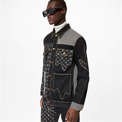 lv monogram jacket mens|lv monogram denim jacket.